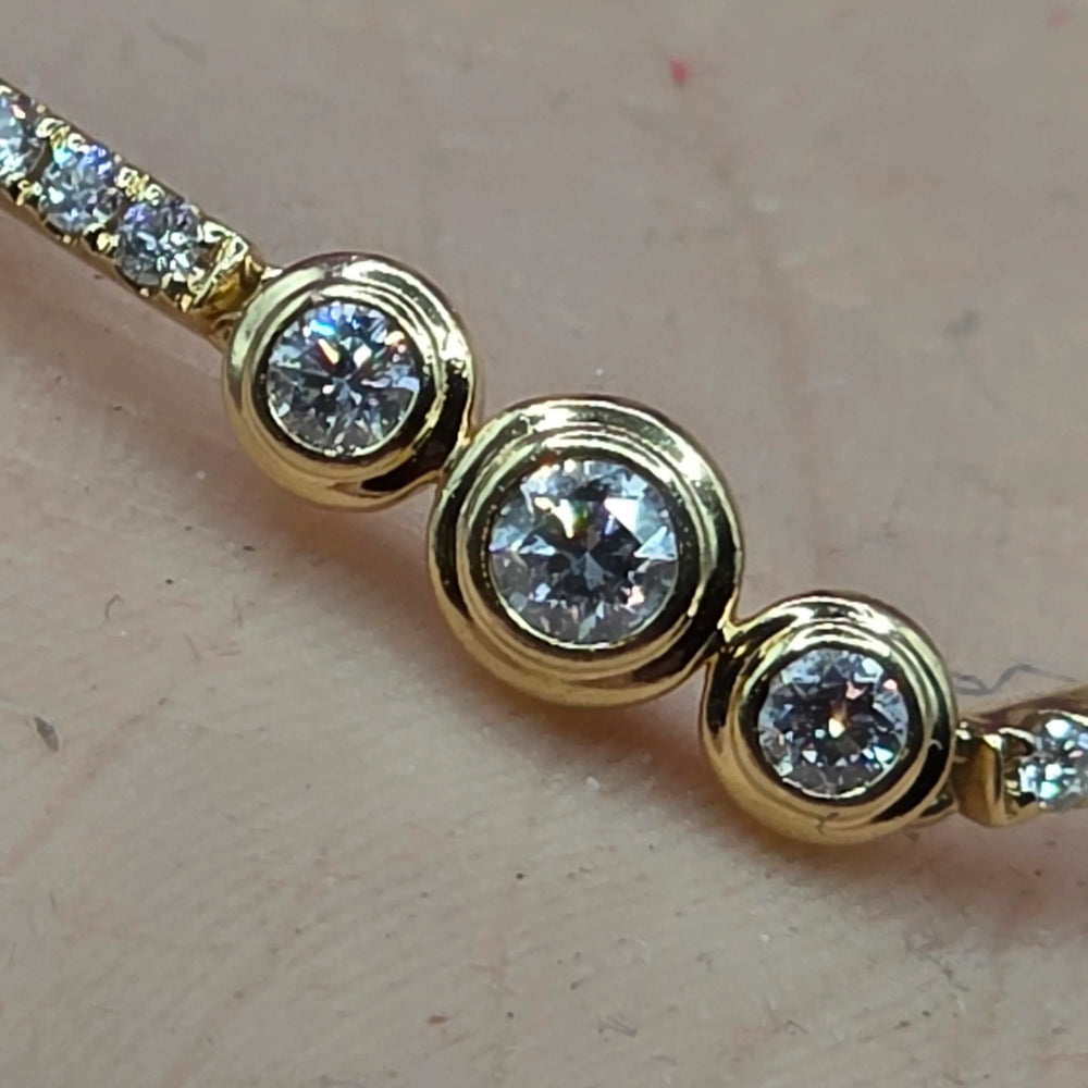 Gold & Diamond Slide Adjustable Tennis Bracelet - Estate Jewelry Priced Right