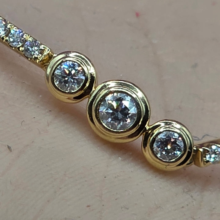 Gold & Diamond Slide Adjustable Tennis Bracelet