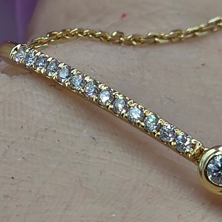 Gold & Diamond Slide Adjustable Tennis Bracelet