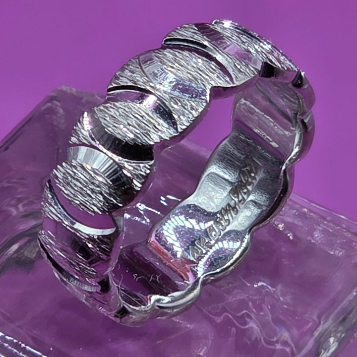 White Gold Fancy Diamond Cut Band