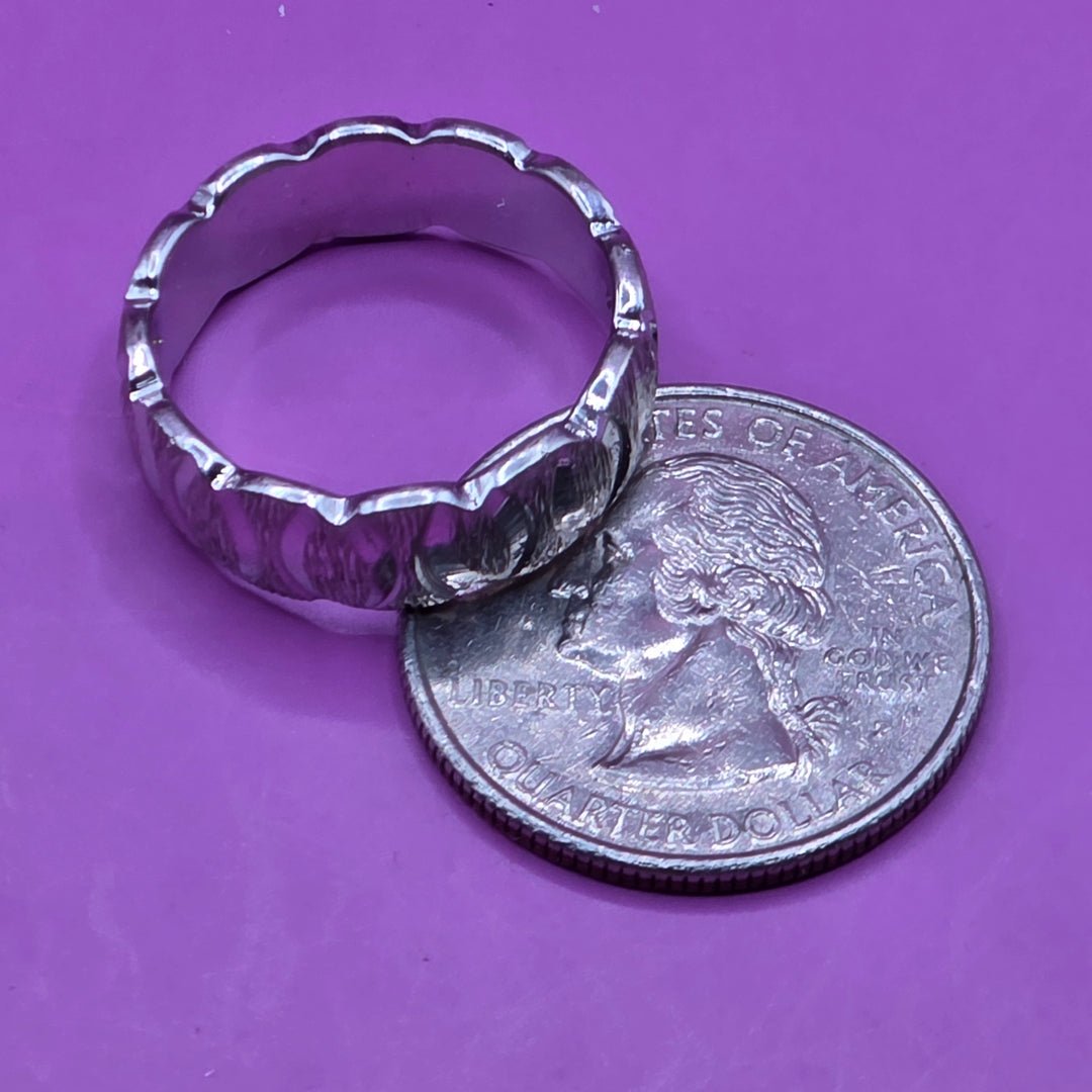 White Gold Fancy Diamond Cut Band