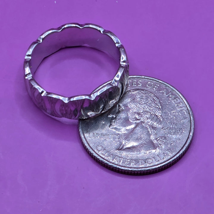 White Gold Fancy Diamond Cut Band