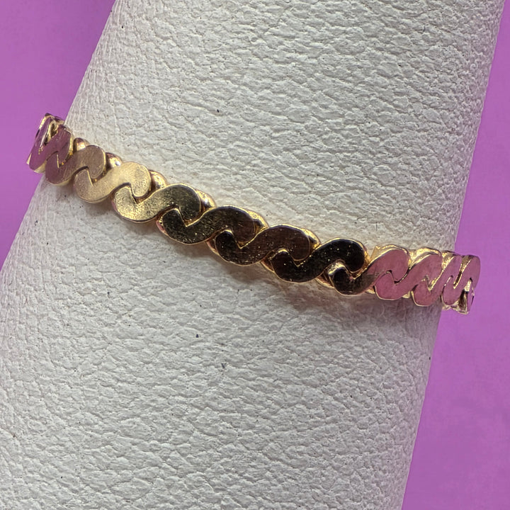 Elegant Gold "S" Link Band RIng