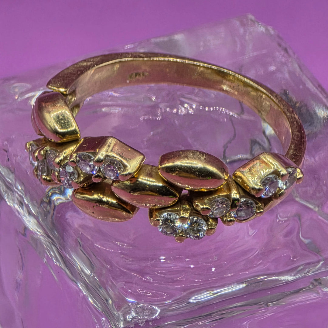Gold & Diamond Flex Band Ring