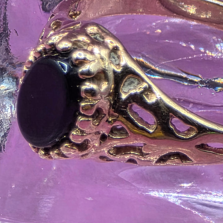 Gold & Solitaire Black Tourmaline Elegant Ring