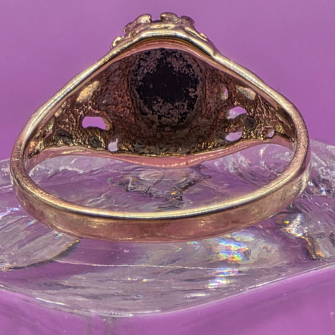 Gold & Solitaire Black Tourmaline Elegant Ring