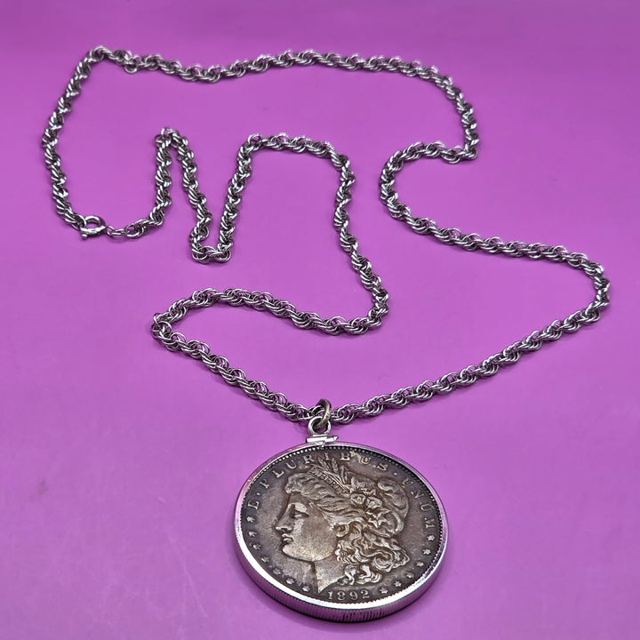 Sterling Silver & 1892 Morgan Dollar Necklace