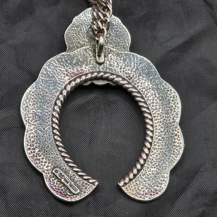 Sterling Silver & Turquoise Navajo Pendant Necklace