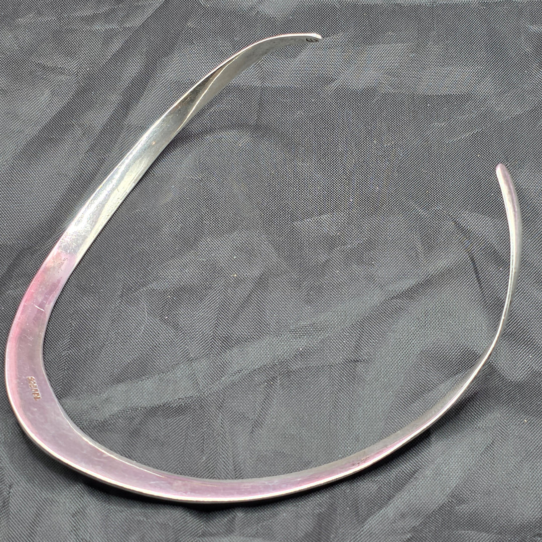 Classic Sterling Silver Modernist U Collar Necklace