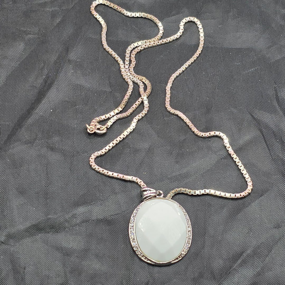 Sterling Silver & White Coral Necklace