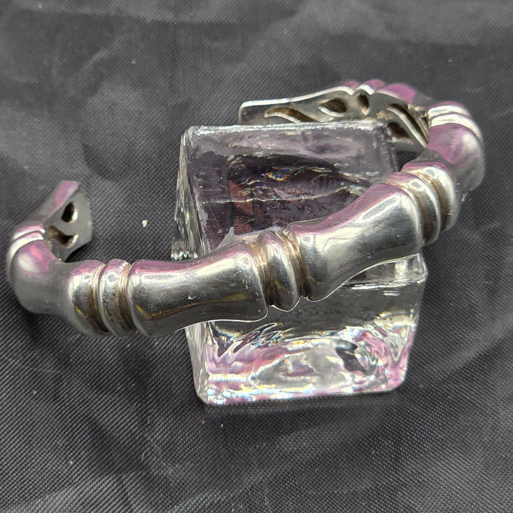 Chunky Sterling Silver RAGE Bamboo Themed Bracelet