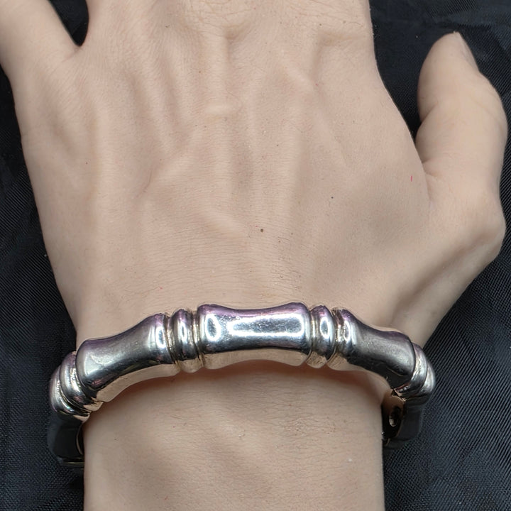 Chunky Sterling Silver RAGE Bamboo Themed Bracelet