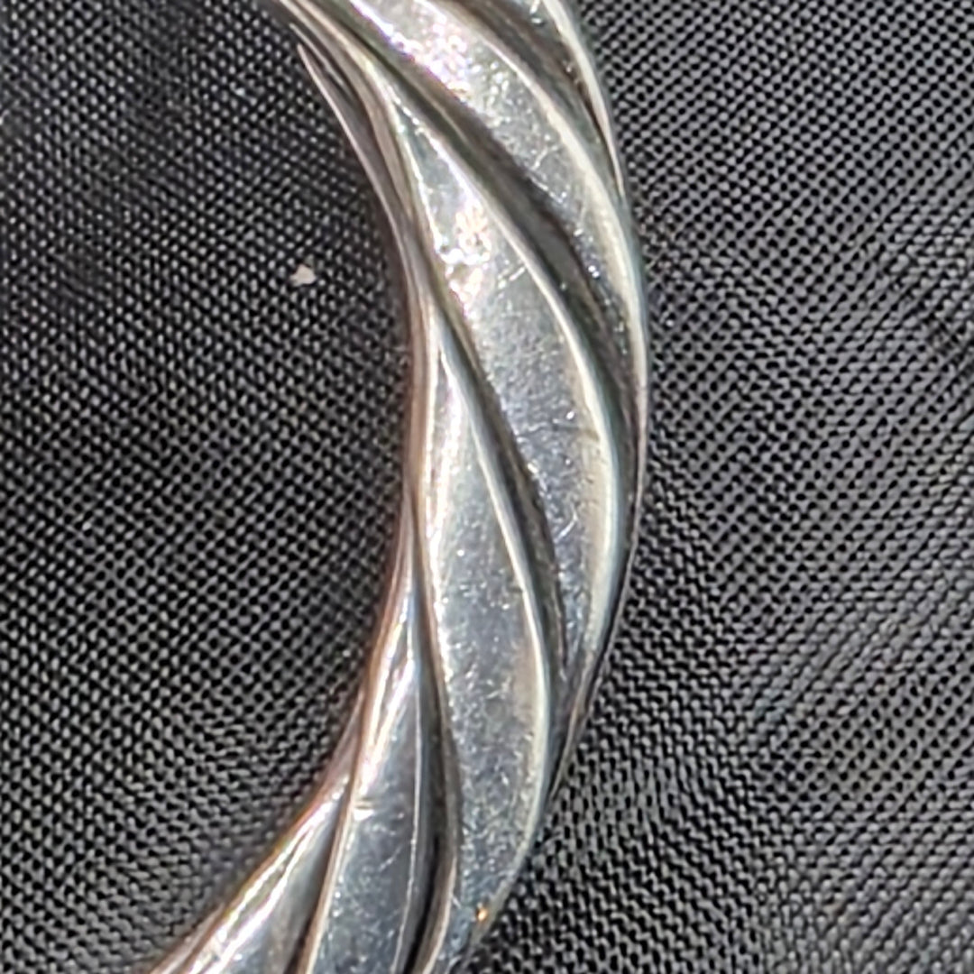 Sterling Silver Twisted Cable & Faux Amber Bracelet