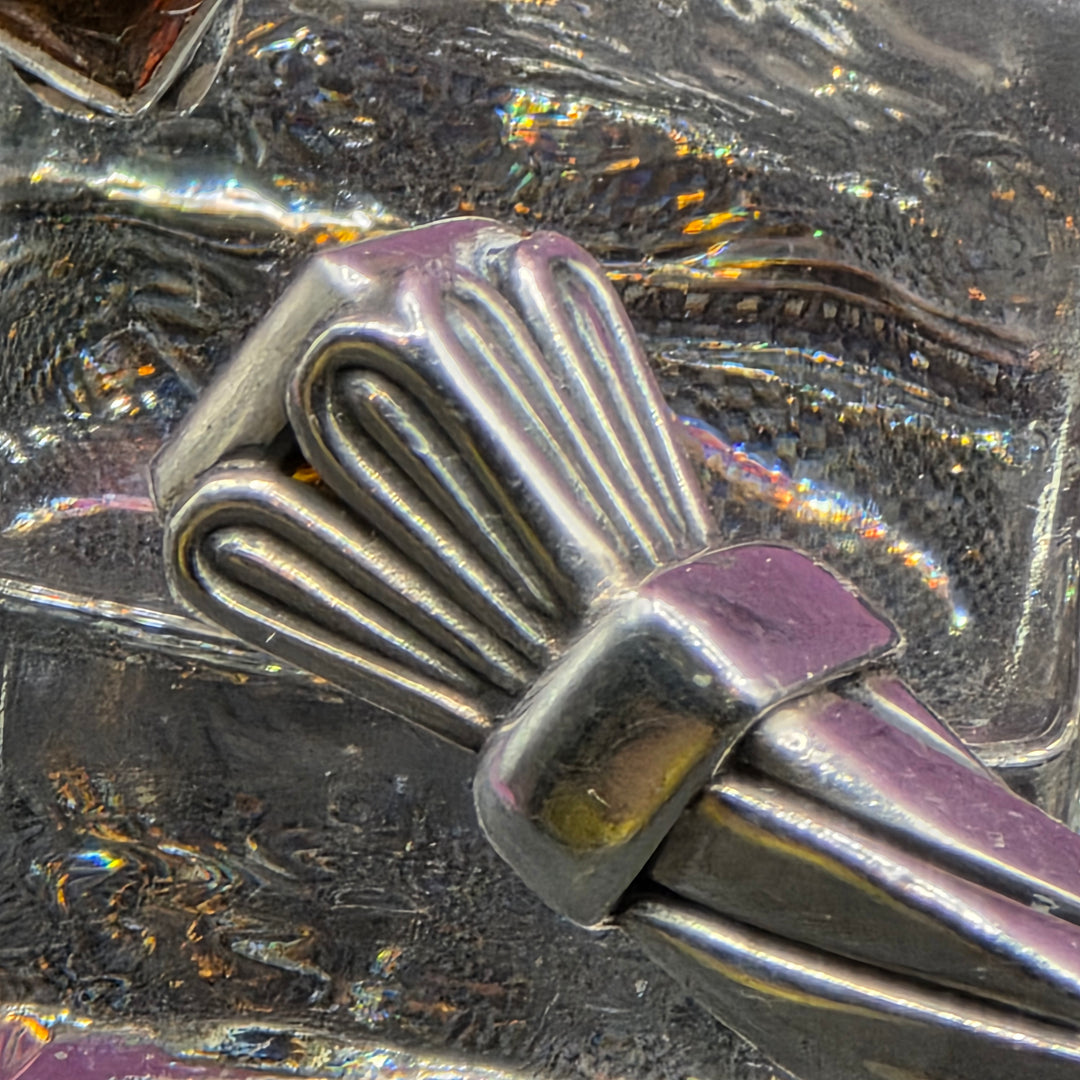 Sterling Silver Twisted Cable & Faux Amber Bracelet