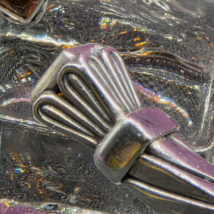 Sterling Silver Twisted Cable & Faux Amber Bracelet