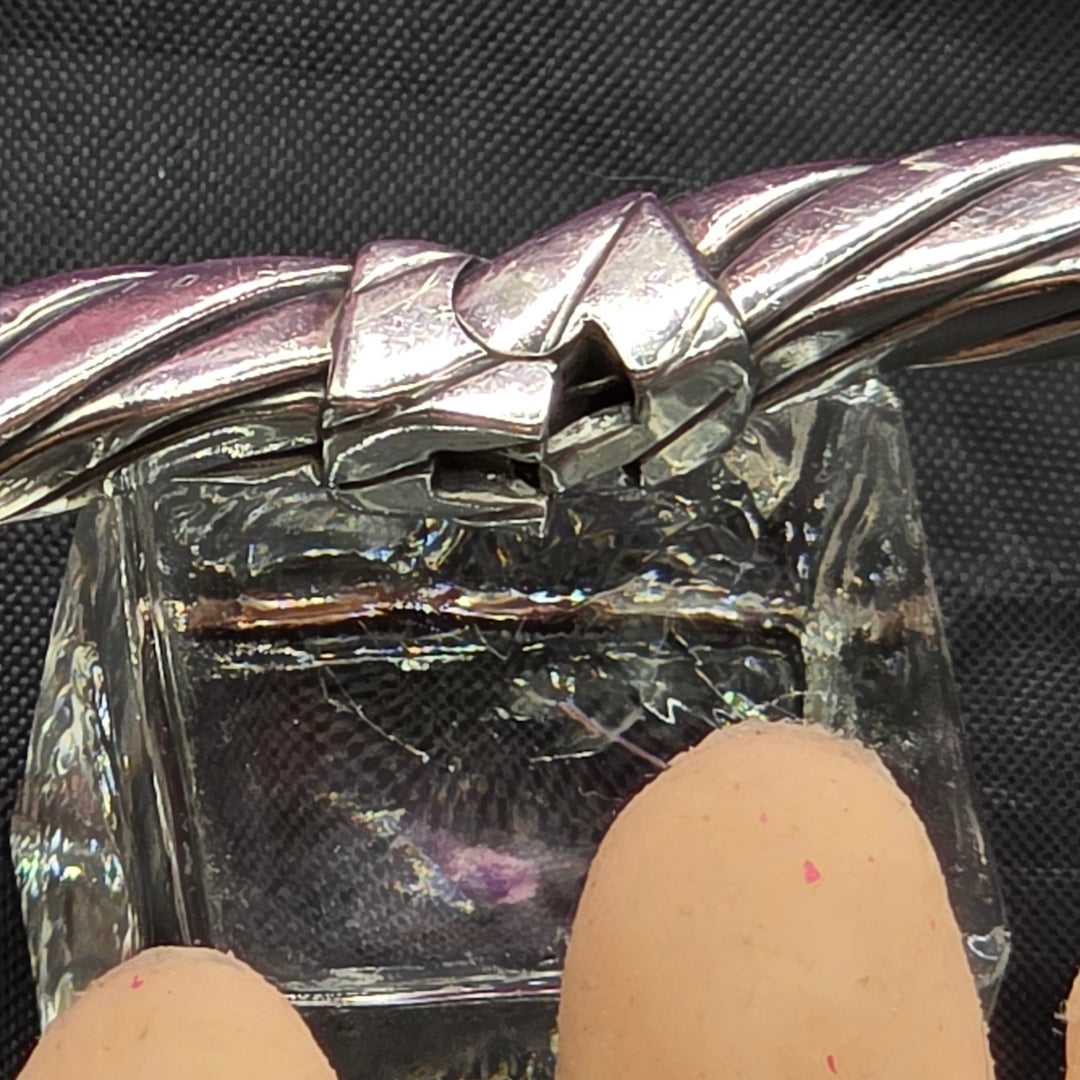 Sterling Silver Twisted Cable & Faux Amber Bracelet