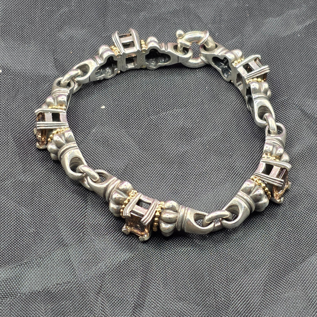 Sterling Silver Chunky Coliseum Link Bracelet