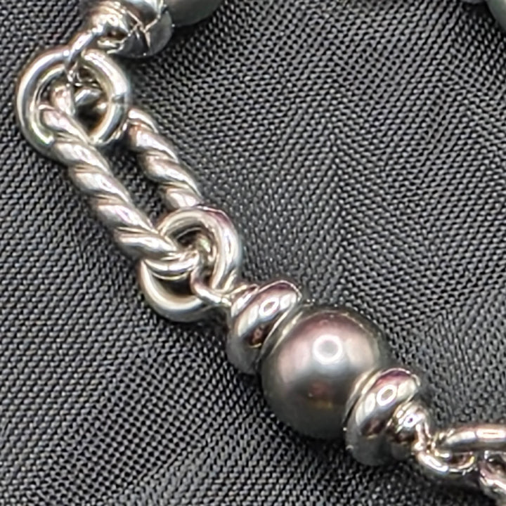 Gold & Gray Pearl Long Twist Link Bracelet - Estate Jewelry Priced Right