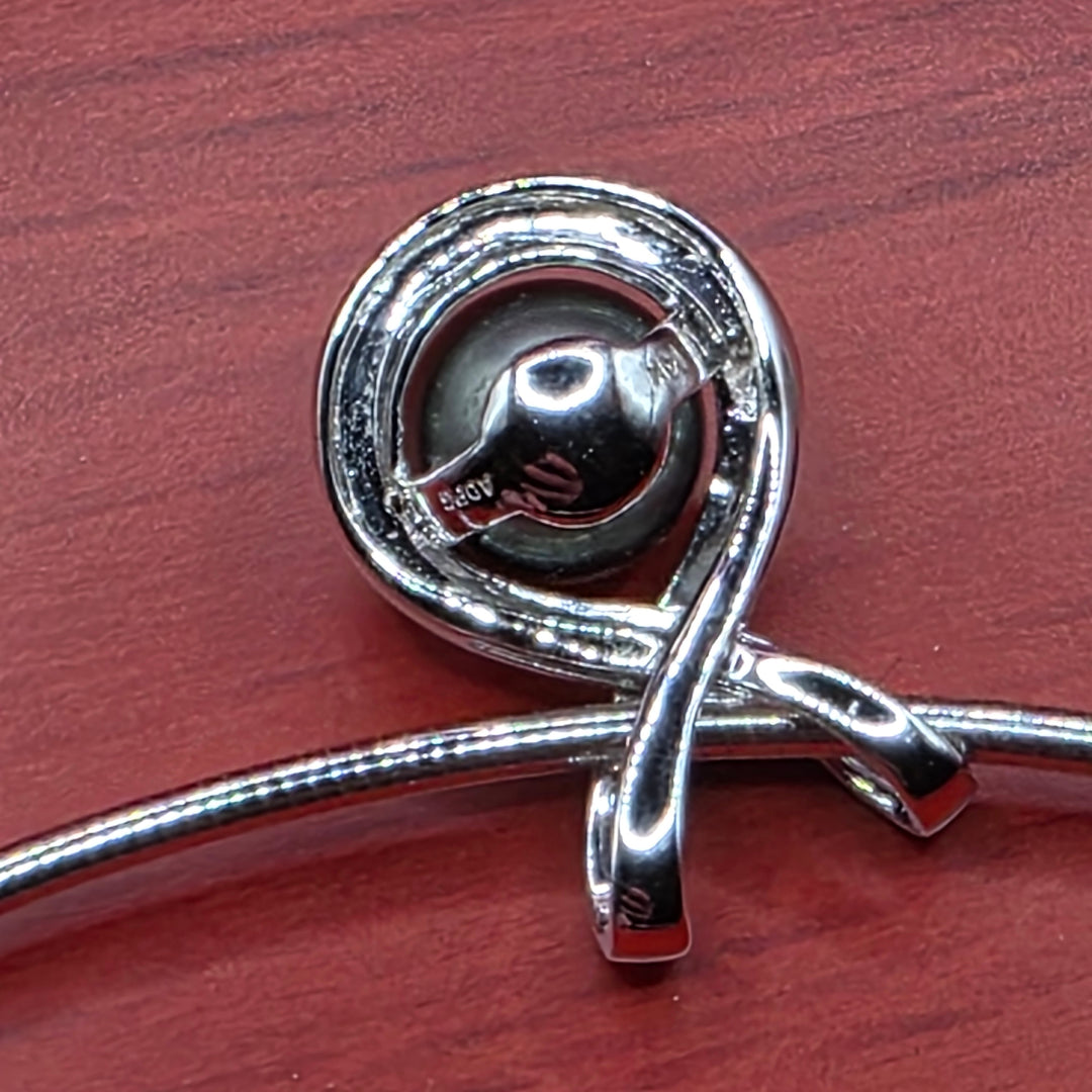 White Gold, Diamond & Gray Pearl Choker Necklace