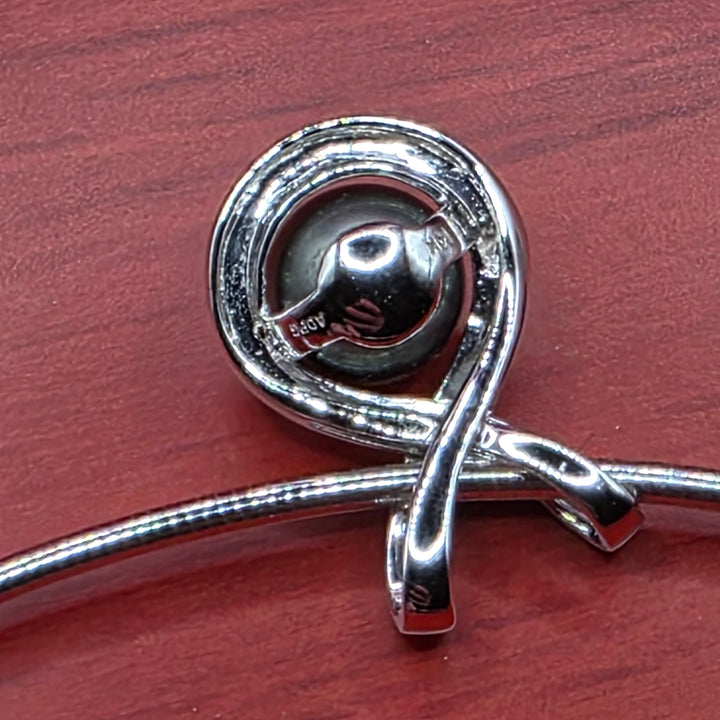 White Gold, Diamond & Gray Pearl Choker Necklace