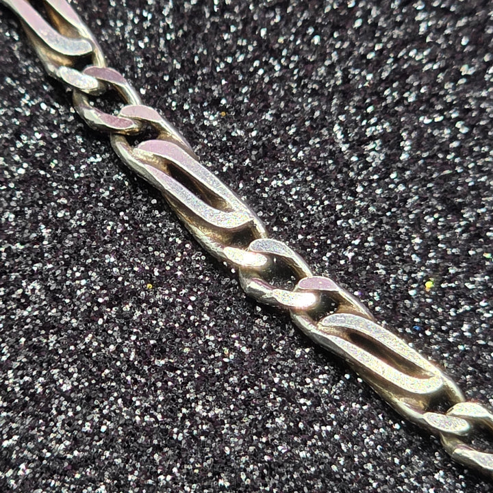 Sterling Silver Figaro Necklace & Large Heart Pendant