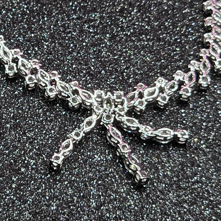 Sterling Silver & Crystal Triple Drop Choker