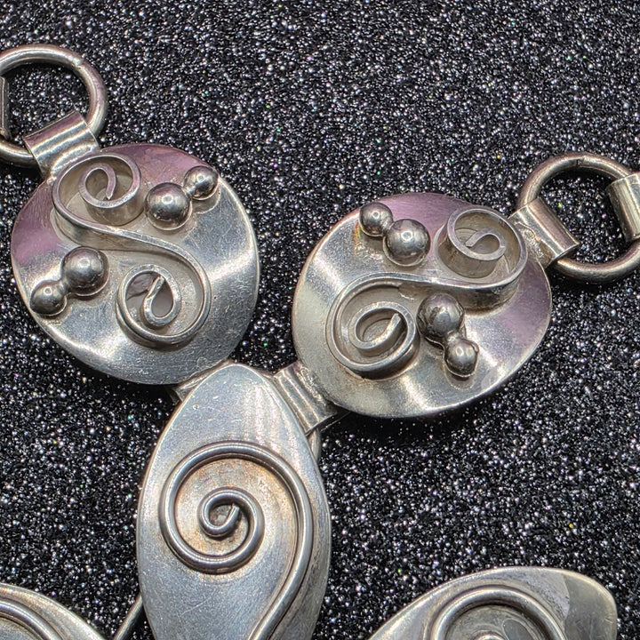 Mid-Century Modern Herman Sierbol Denmark Swirl Flower Necklace