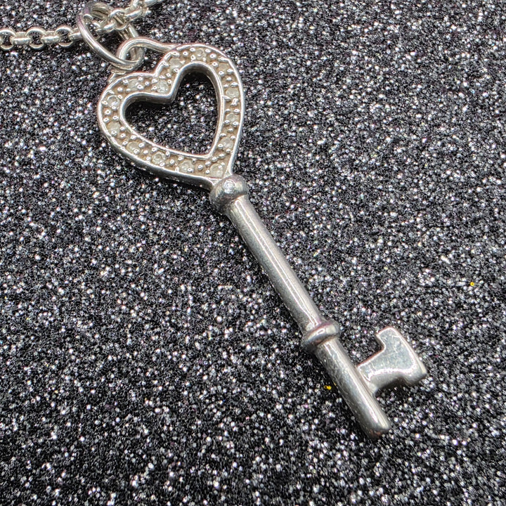 Sterling Silver Key to My Heart Necklace