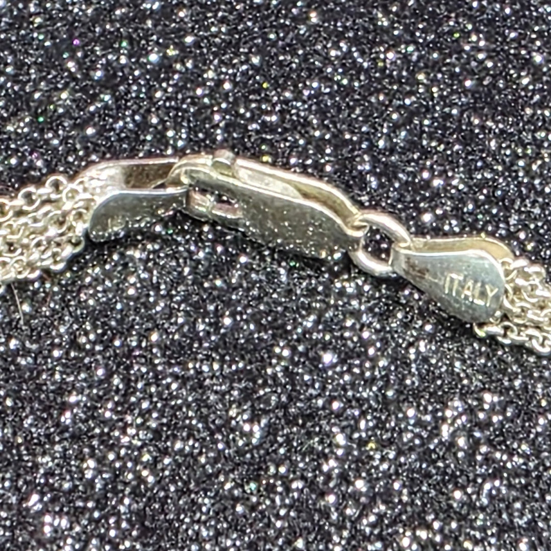 Sterling Silver Mesh Center Heart Choker