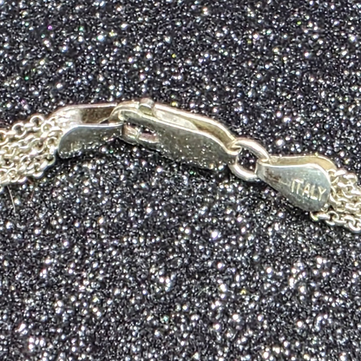 Sterling Silver Mesh Center Heart Choker