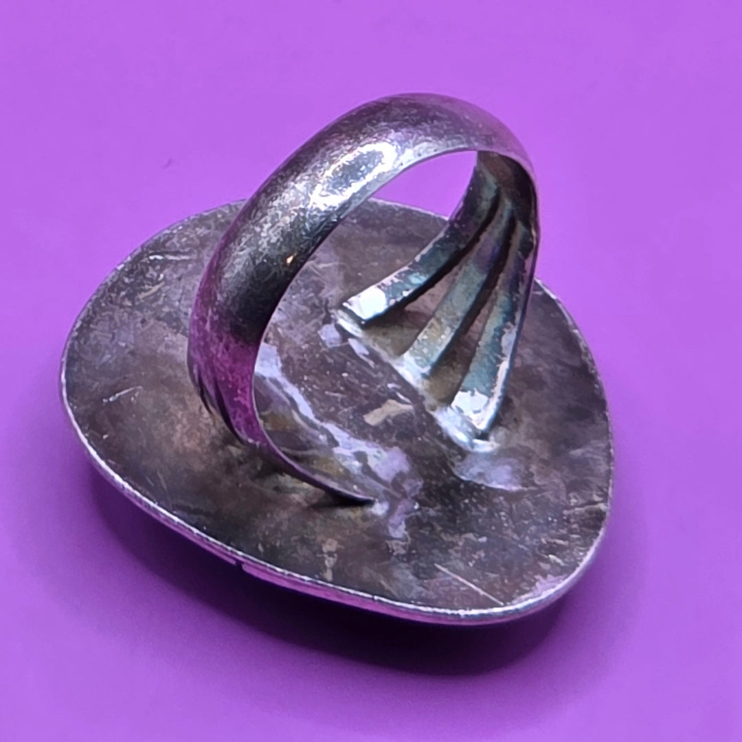 Sterling Silver Rough Triangle Turquoise Ring