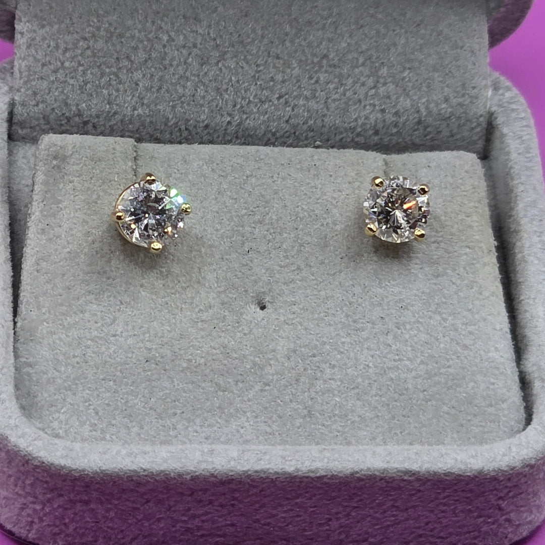 14K Gold & Diamond Stud Earrings