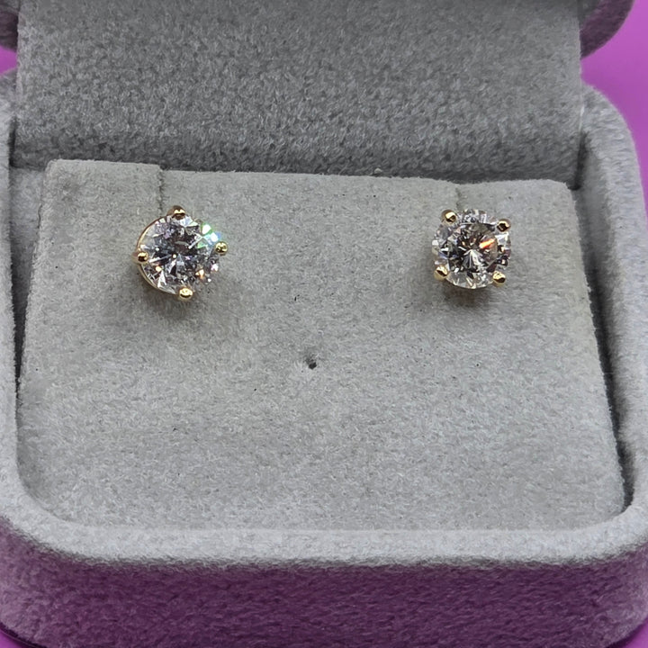 14K Gold & Diamond Stud Earrings