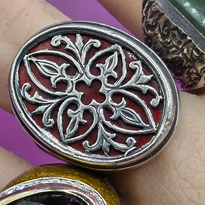 Sterling Silver Symmetrical Scrollwork Statement Ring