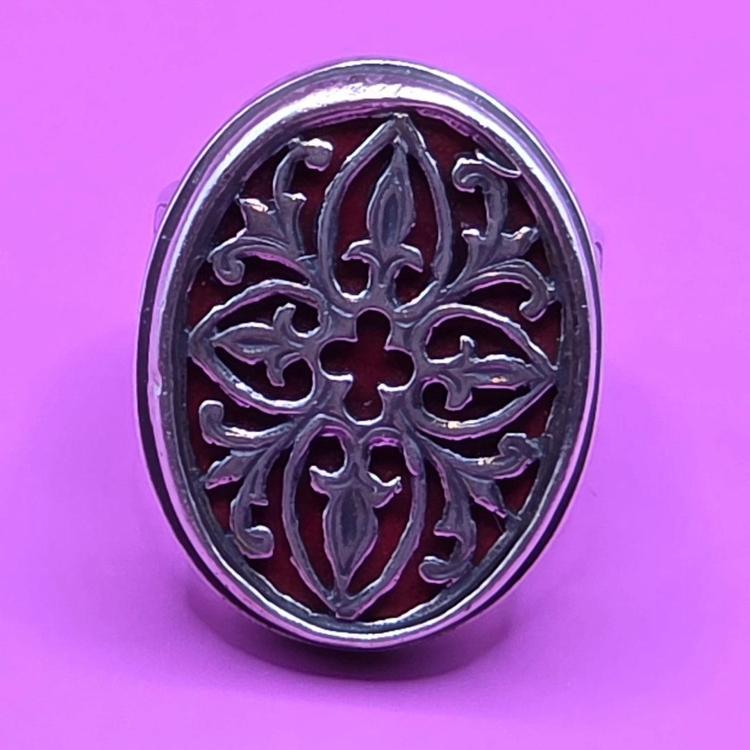 Sterling Silver Symmetrical Scrollwork Statement Ring