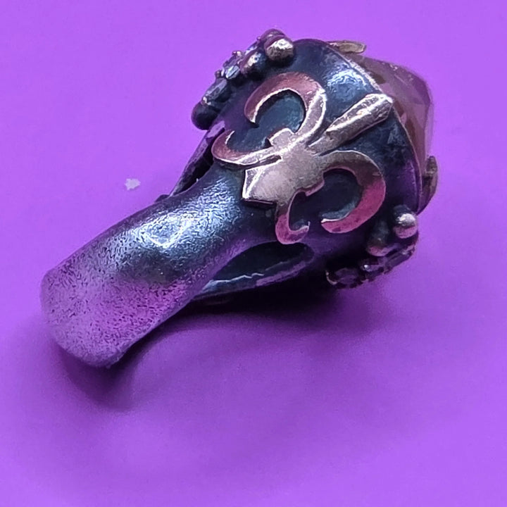 Vintage Amber Iolite & Sterling Silver Statement Ring - Estate Jewelry Priced Right