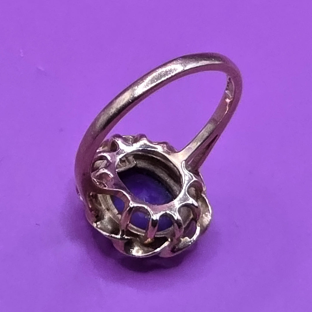 14K Gold & Solitaire Amethyst Cocktail Ring