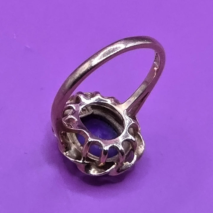 14K Gold & Solitaire Amethyst Cocktail Ring