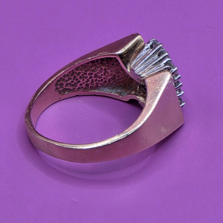 14K Gold & Diamond Cluster Evening Ring