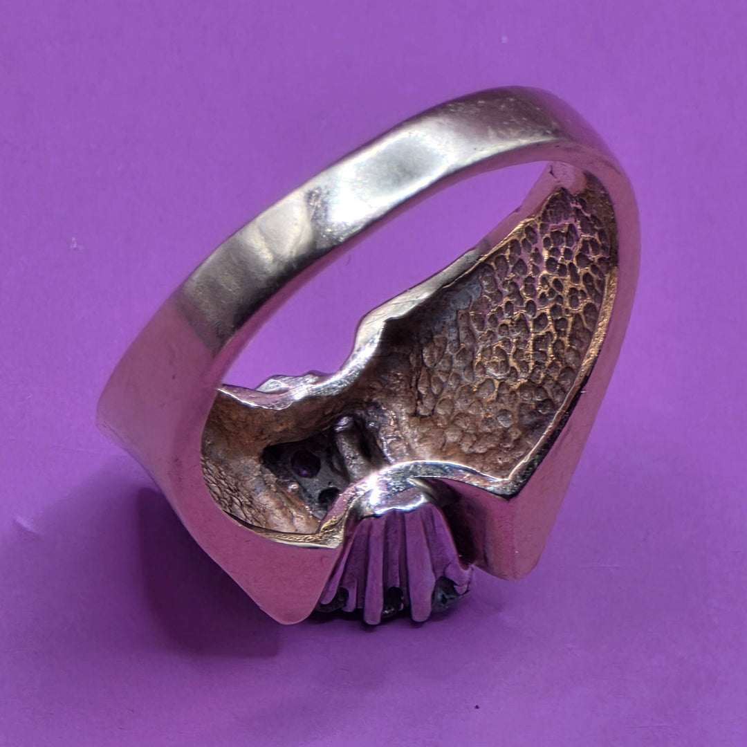 14K Gold & Diamond Cluster Evening Ring