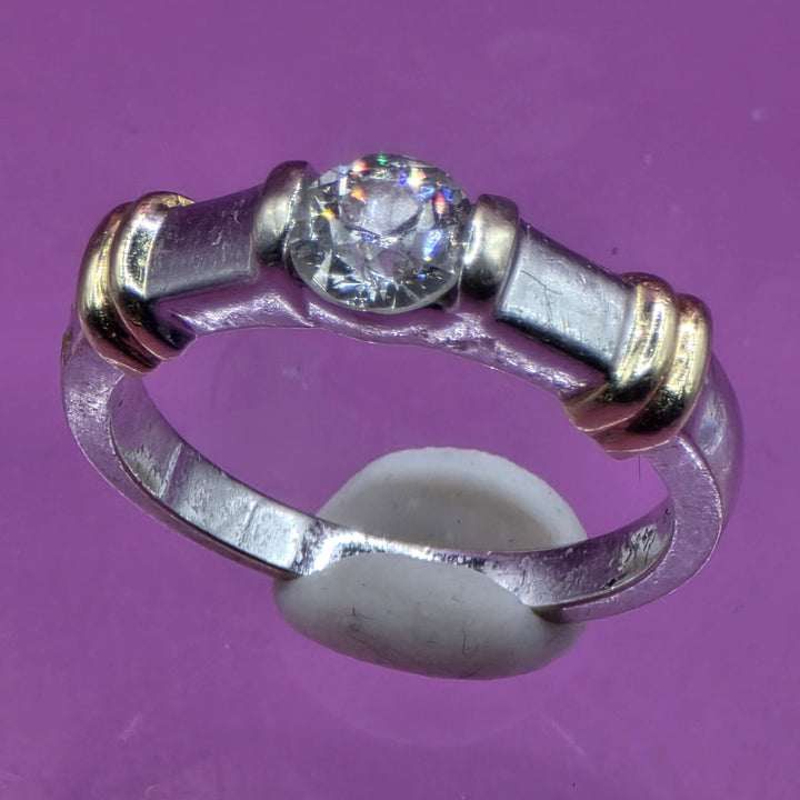 14K Gold & Accented Solitaire Diamond Ring