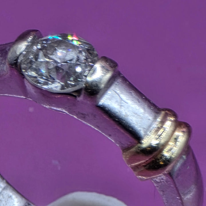 14K Gold & Accented Solitaire Diamond Ring