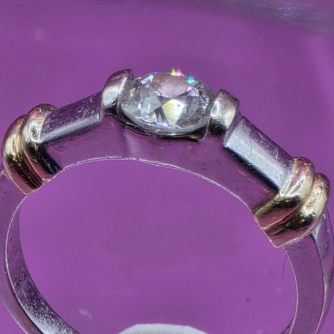 14K Gold & Accented Solitaire Diamond Ring