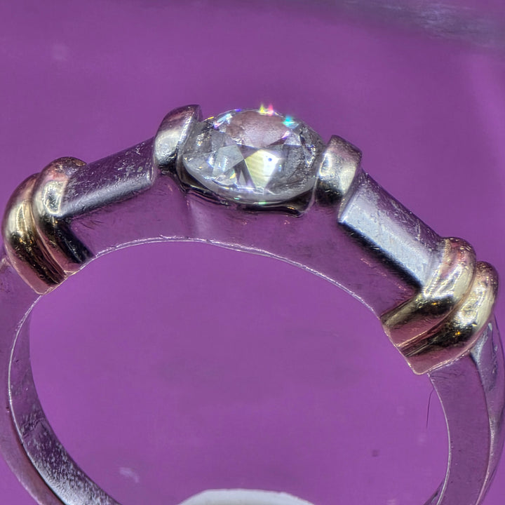 14K Gold & Accented Solitaire Diamond Ring