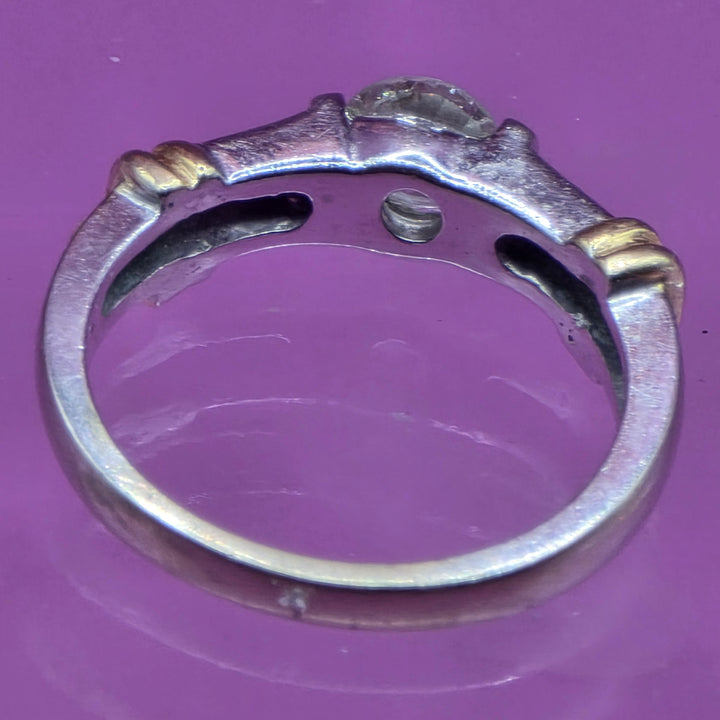 14K Gold & Accented Solitaire Diamond Ring