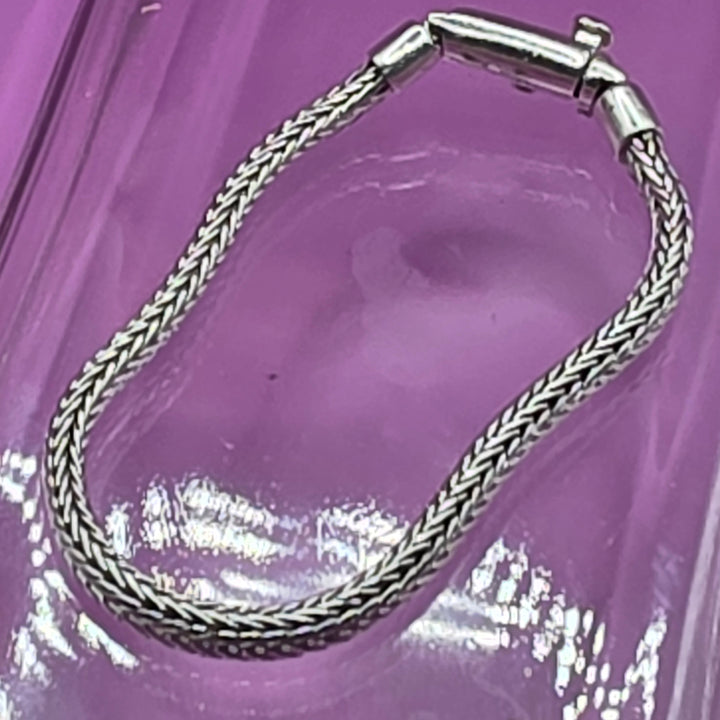Sterling Silver Intricate Wheat Link Bracelet