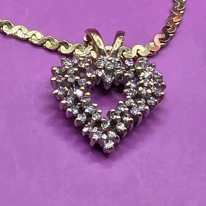 Gold & Diamond Encrusted Symmetrical Heart Choker