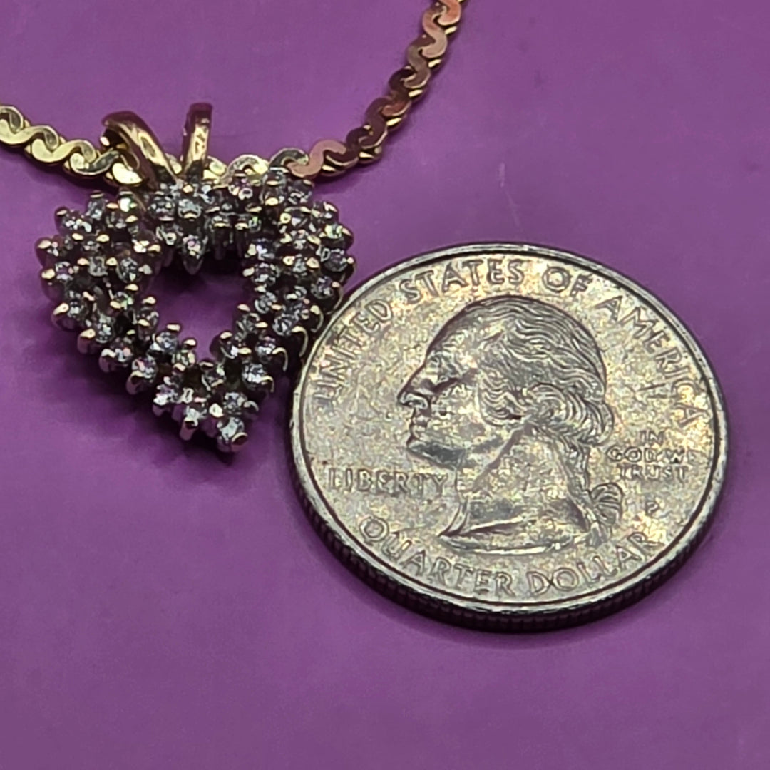 Gold & Diamond Encrusted Symmetrical Heart Choker