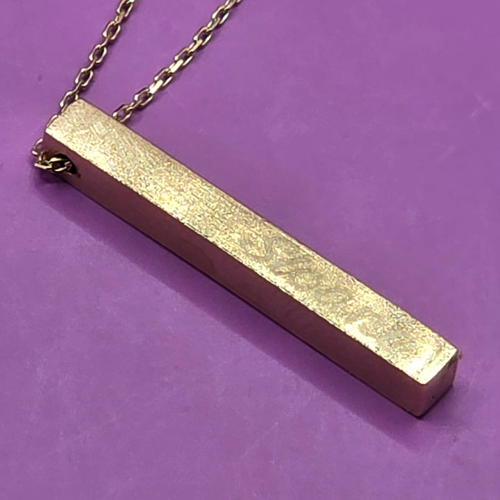 Authentic Sloane 14K Gold Long Vertical Bar Necklace