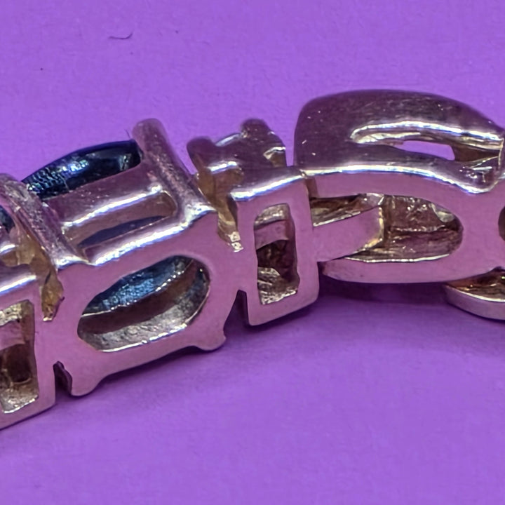 14K Gold, Diamond & Sapphire Coliseum Link Bracelet